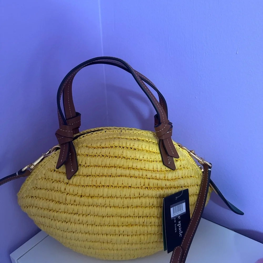 Nwt Kate spade lemon drop straw lemon crossbody bag - Picture 11 of 13